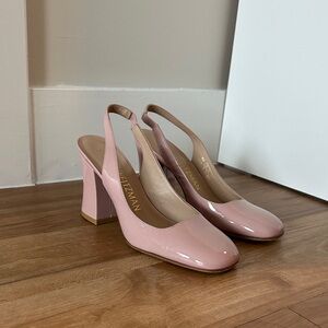 Stuart Weitzman Blush Block Heel Slingbacks
